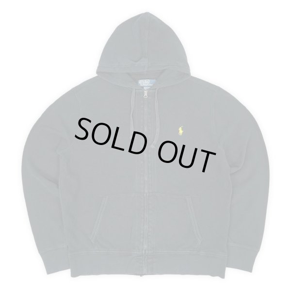 画像1: 00's Polo Ralph Lauren コットンピケ フルジップパーカー "FADE BLACK" (1)