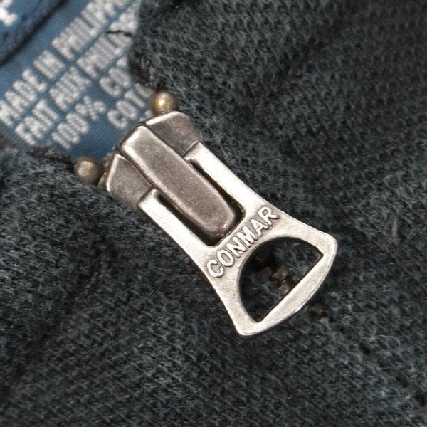 画像4: 00's Polo Ralph Lauren コットンピケ フルジップパーカー "FADE BLACK" (4)