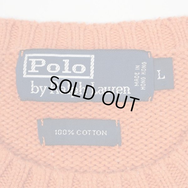 画像2: 90's Polo Ralph Lauren コットンニット "ORANGE" (2)