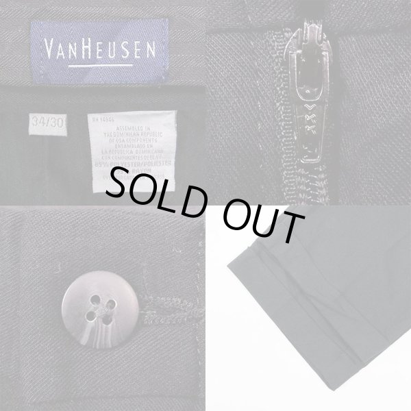 画像3: 00's VAN HEUSEN 2タック スラックス "Black" (3)