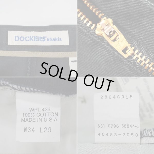 画像4: 90's DOCKERS 2タック チノトラウザー "BLACK / MADE IN USA / W34 L29" (4)