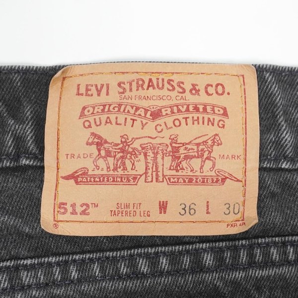 画像3: 90's Levi's 512 ブラックデニムパンツ "MADE IN USA / W36 L30" (3)