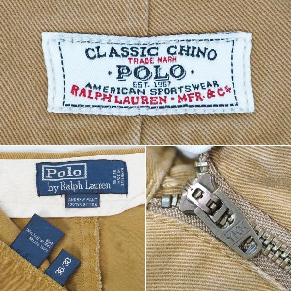 画像3: 90's Polo Ralph Lauren 2タック チノトラウザー “ANDREW PANT / W36 L30” (3)