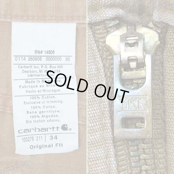 画像4: 00's Carhartt リップストップ ワークショーツ "BROWN / W34" (4)