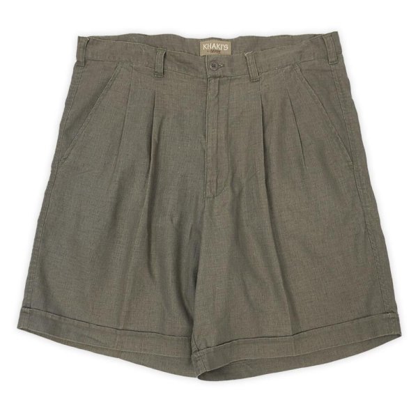 画像1: 90's KHAKI'S by ARROW 2タック コットンリネンショーツ (1)