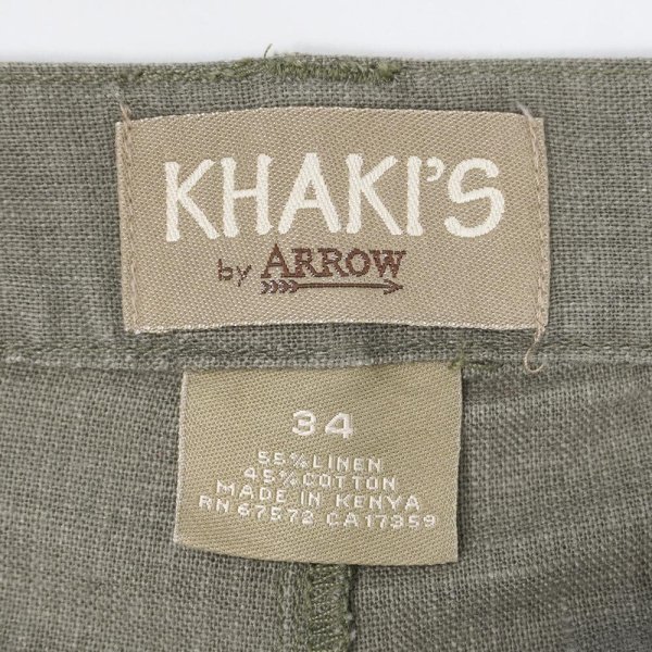 画像3: 90's KHAKI'S by ARROW 2タック コットンリネンショーツ (3)