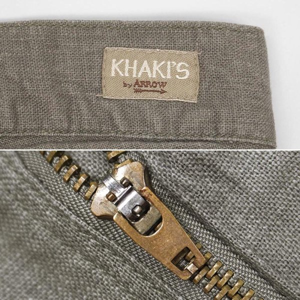 画像4: 90's KHAKI'S by ARROW 2タック コットンリネンショーツ (4)