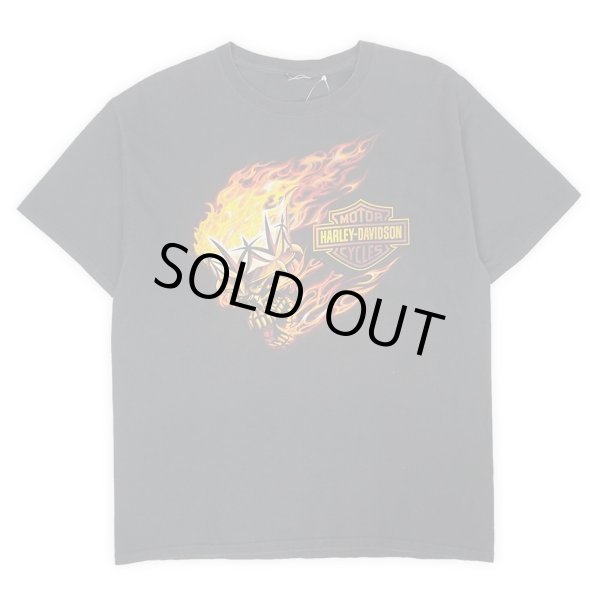 画像1: 00's HARLEY-DAVIDSON 両面プリントTシャツ “SKULL × FLAME” (1)