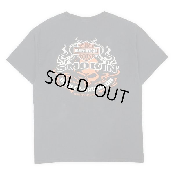 画像2: 00's HARLEY-DAVIDSON 両面プリントTシャツ “SKULL × FLAME” (2)