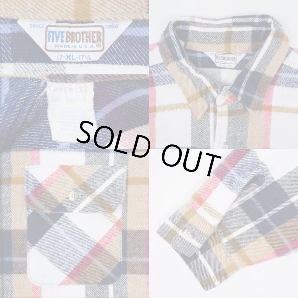 画像3: 80's FIVE BROTHER ヘビーネルシャツ "MADE IN USA" (3)