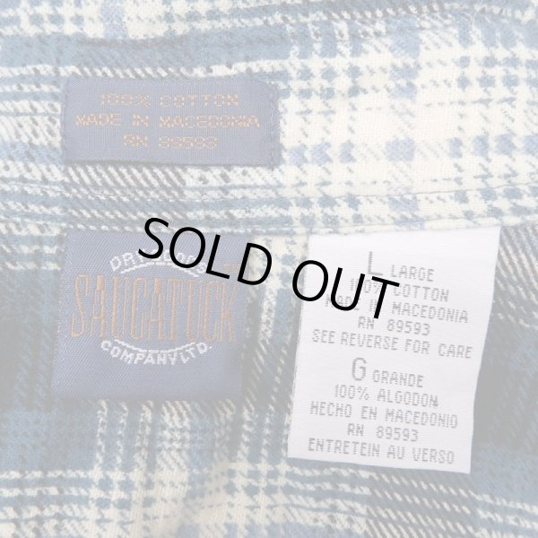 画像3: 90's SAUCATUCK オンブレチェック柄 プリントネルシャツ (3)