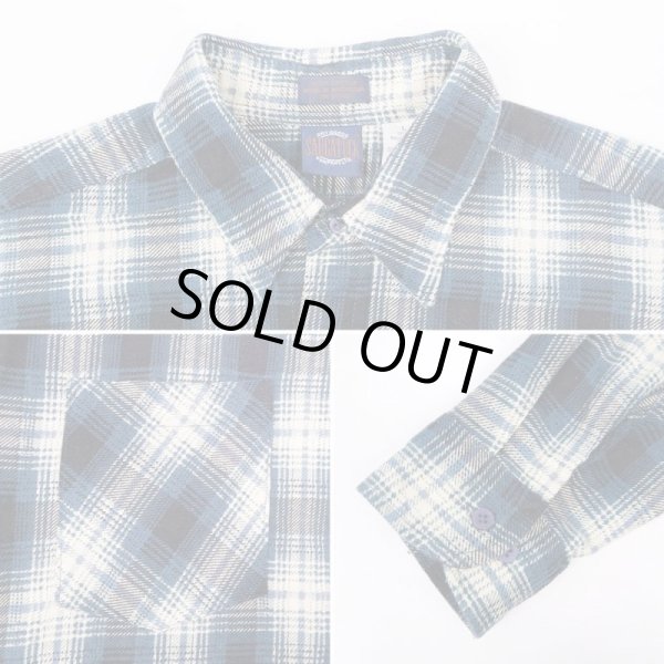 画像4: 90's SAUCATUCK オンブレチェック柄 プリントネルシャツ (4)