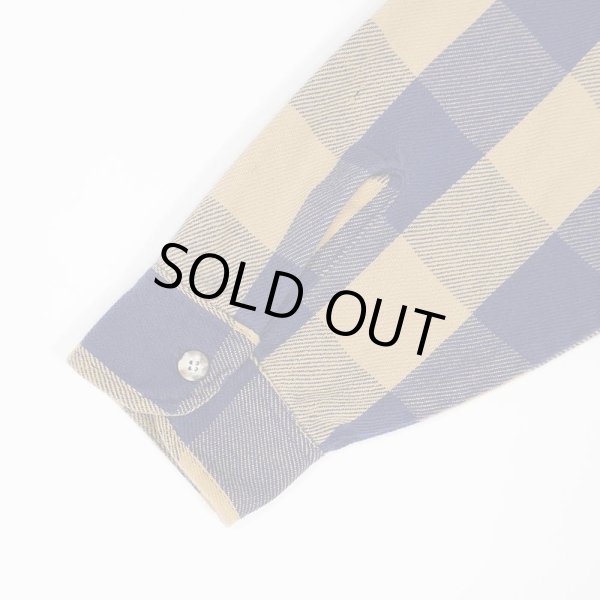 画像4: 90's ST JOHN’S BAY ブロックチェック柄 ヘビーネルシャツ “NAVY × BEIGH” (4)