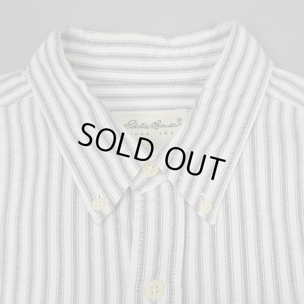 画像3: 90's Eddie Bauer マルチストライプ柄 ボタンダウンシャツ “白タグ” (3)