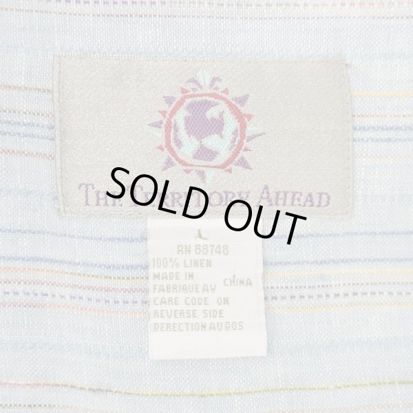 画像2: 90's THE TERRITORY AHEAD マルチストライプ柄 リネンシャツ (2)