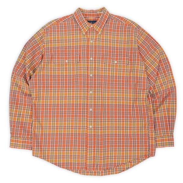 画像1: 90's Polo Ralph Lauren ボタンダウンシャツ "RL WORKSHIRT / Orange Plaid" (1)