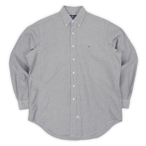 画像1: Early 90's Polo Ralph Lauren ボタンダウンシャツ "GRAY OXFORD" (1)
