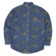 画像1: 80's Eddie Bauer 総柄 シャモアクロスワークシャツ "MADE IN USA" (1)