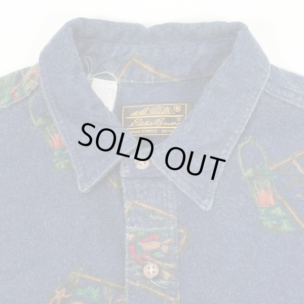 画像3: 80's Eddie Bauer 総柄 シャモアクロスワークシャツ "MADE IN USA" (3)