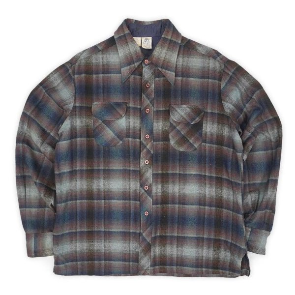 画像1: 70's KENNINGTON ウールシャツ “Ombre Plaid” (1)