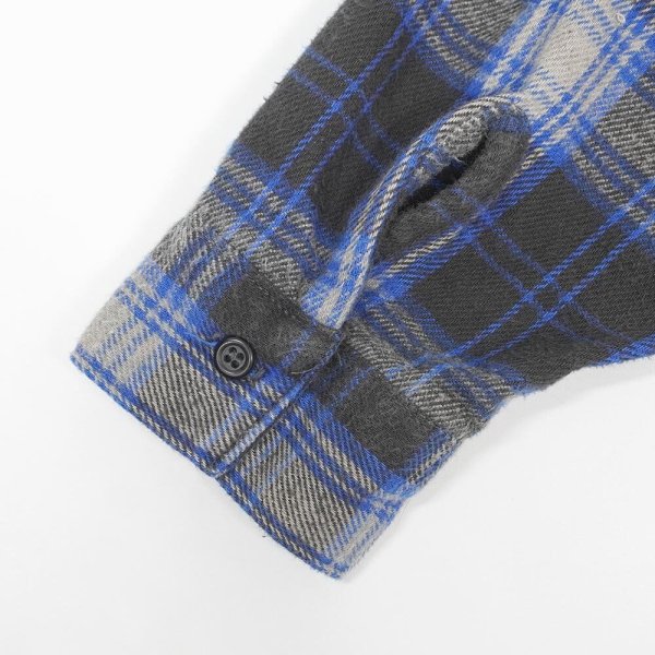 画像4: 80's DAKOTA by FIVE BROTHER ヘビーネルシャツ "Black×Blue Plaid / MADE IN USA" (4)