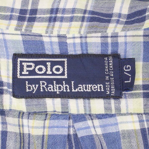 画像2: 90's Polo Ralph Lauren S/S ボタンダウンシャツ "MADE IN CANADA" (2)