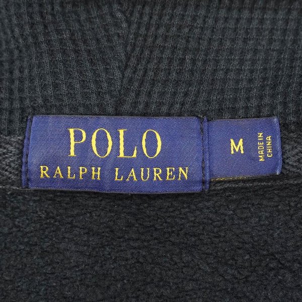 画像2: 00's Polo Ralph Lauren フルジップ スウェットパーカー "BLACK" (2)