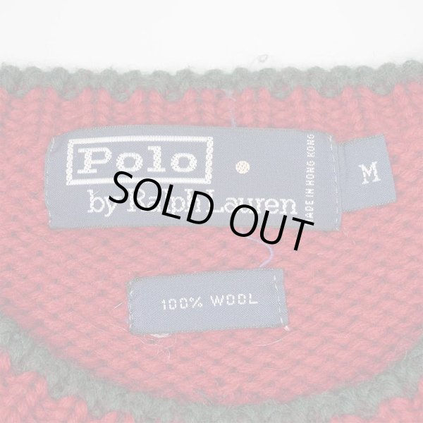 画像2: 90's Polo Ralph Lauren ローゲージウールニット "Pロゴ" (2)