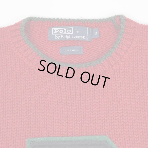 画像4: 90's Polo Ralph Lauren ローゲージウールニット "Pロゴ" (4)
