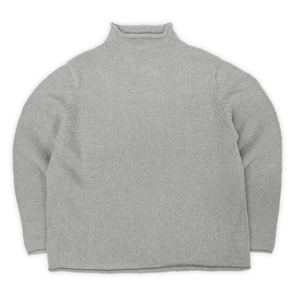 画像1: 00's J.CREW ロールネック コットンニット "GRAY" (1)