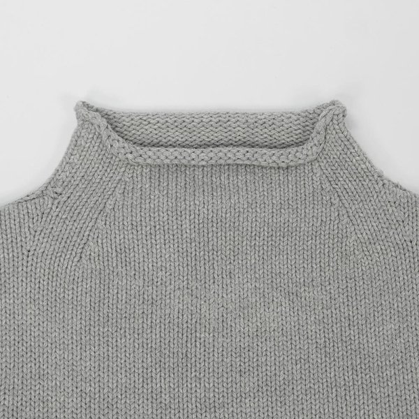 画像3: 00's J.CREW ロールネック コットンニット "GRAY" (3)