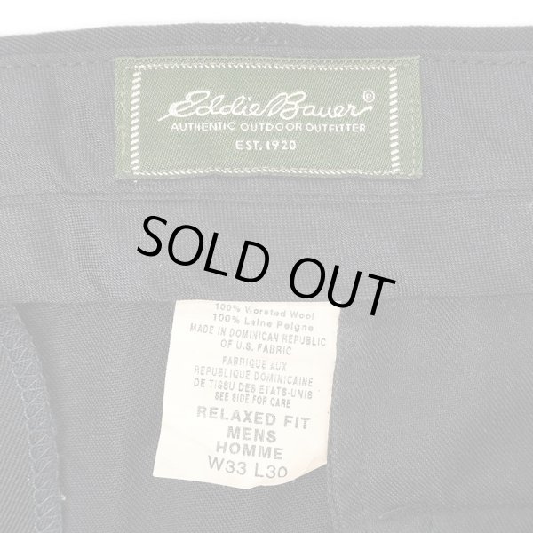 画像3: 00's Eddie Bauer 2タック サマーウールトラウザー “BLACK / W33 L30” (3)