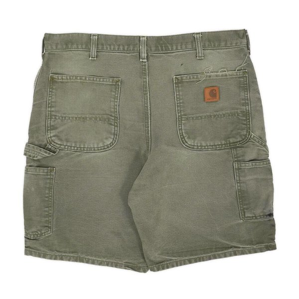 画像2: 00's Carhartt ダックペインターショーツ "B25 MOS / W36" (2)