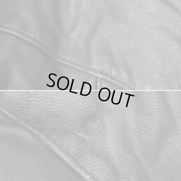 画像5: 90's DeLONG レザー切り替え ウールスタジャン "BLACK" (5)