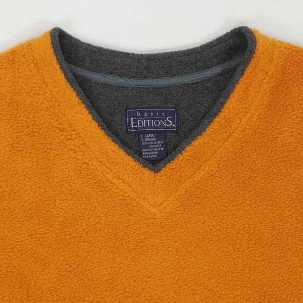 画像3: 90's BASIC EDITIONS Vネック フリースカットソー (3)