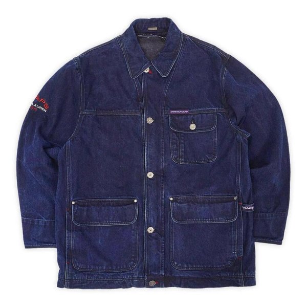 画像1: 90's CHAPS Ralph Lauren カラーデニムフィールドコート (1)