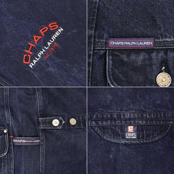 画像4: 90's CHAPS Ralph Lauren カラーデニムフィールドコート (4)