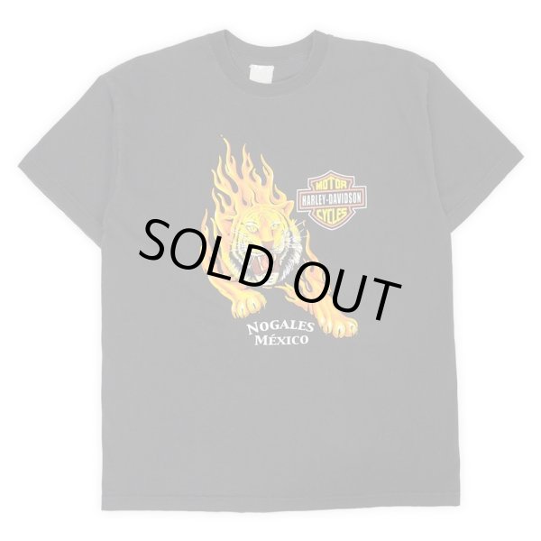 画像1: 90-00's HARLEY-DAVIDSON 両面プリントTシャツ “TIGER × FLAME” (1)