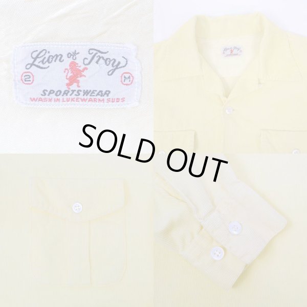 画像3: 50's Lion of Troy コーデュロイ オープンカラーシャツ "ハンドステッチ" (3)