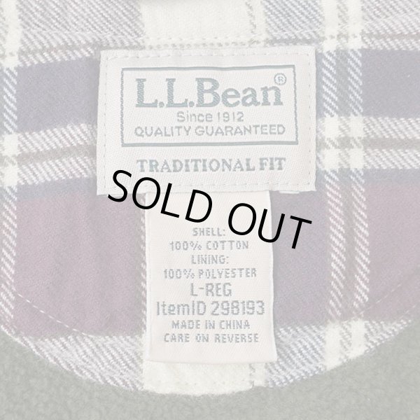 画像2: 00's L.L.Bean フリースライナー フーディーネルシャツ “Burgundy Plaid” (2)