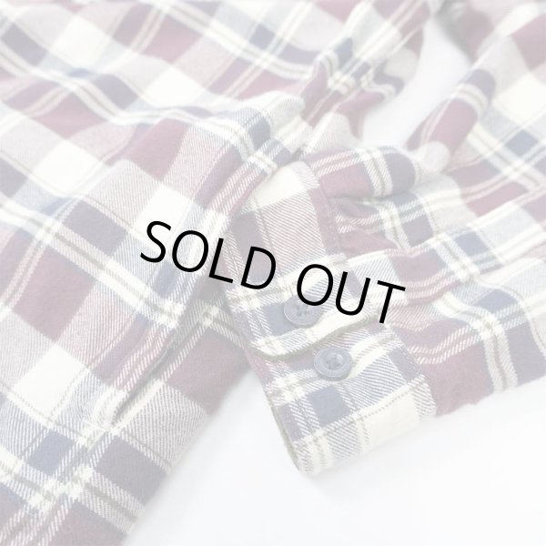 画像4: 00's L.L.Bean フリースライナー フーディーネルシャツ “Burgundy Plaid” (4)