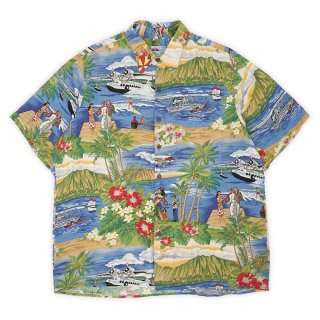 茶タグ☆80年代後期製☆極希少☆希少柄☆レインスプーナー☆reynspooner 希少 80年代 乳首なしタグ】reyn spooner レインスプーナー