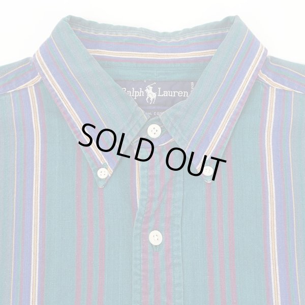 画像3: Early 90's Polo Ralph Lauren マルチストライプ柄 ボタンダウンシャツ (3)