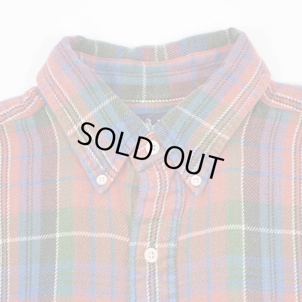 画像3: 90's Polo Ralph Lauren ヘビーネル ボタンダウンシャツ "BLAIRE / Orange Plaid" (3)