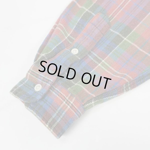 画像4: 90's Polo Ralph Lauren ヘビーネル ボタンダウンシャツ "BLAIRE / Orange Plaid" (4)