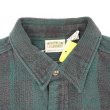 画像3: Late 90's FIVE BROTHER ヘビーネルシャツ "Fade Black×Green Plaid / USA COMPONENTS" (3)