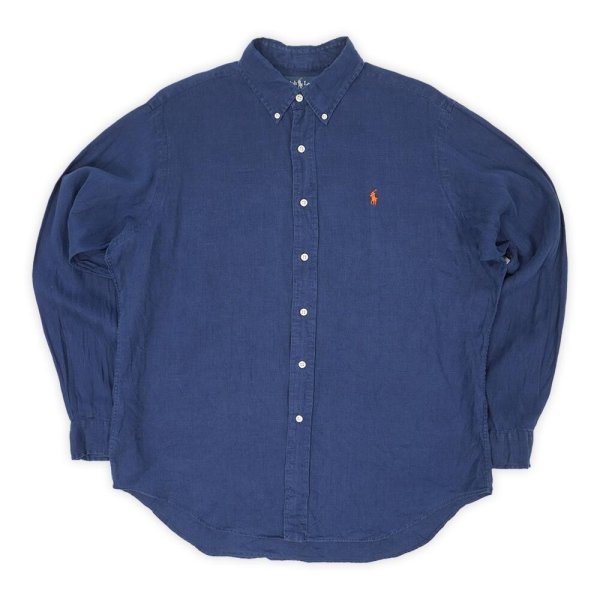 画像1: 00's Polo Ralph Lauren リネンボタンダウンシャツ "CLASSIC FIT" (1)