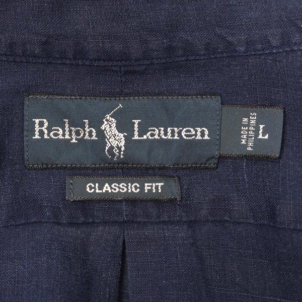 画像2: 00's Polo Ralph Lauren リネンボタンダウンシャツ "CLASSIC FIT" (2)