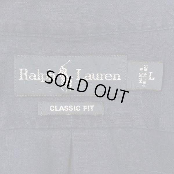 画像2: 00's Polo Ralph Lauren リネンボタンダウンシャツ "CLASSIC FIT" (2)