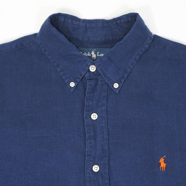 画像3: 00's Polo Ralph Lauren リネンボタンダウンシャツ "CLASSIC FIT" (3)